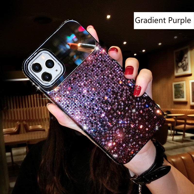 Rhinestone Makeup Mirror Phone Case